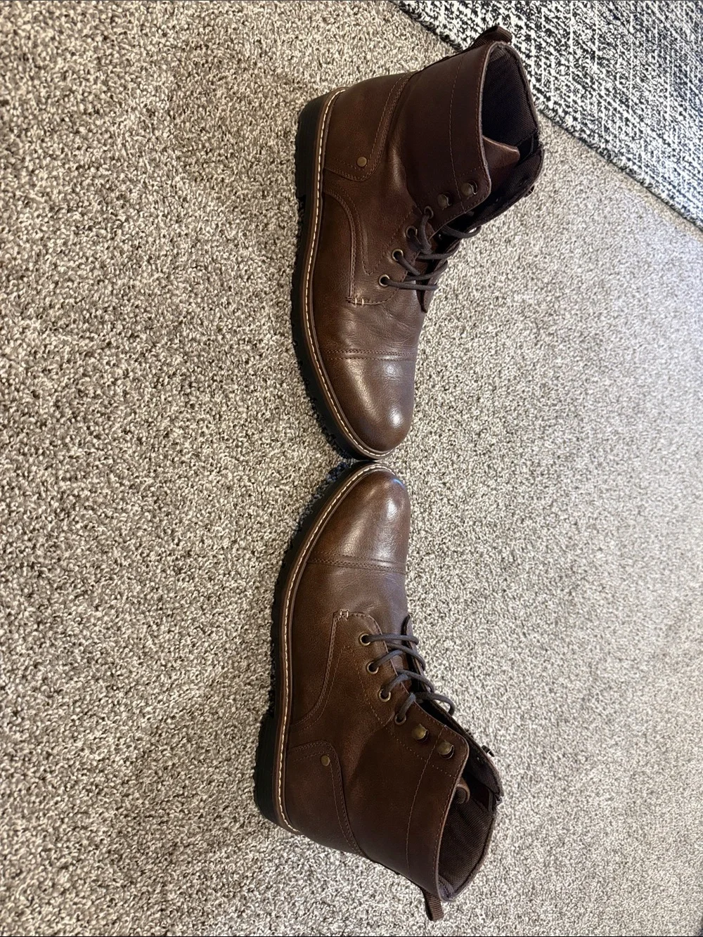 Men's Brown Leather Lace-Up Boots